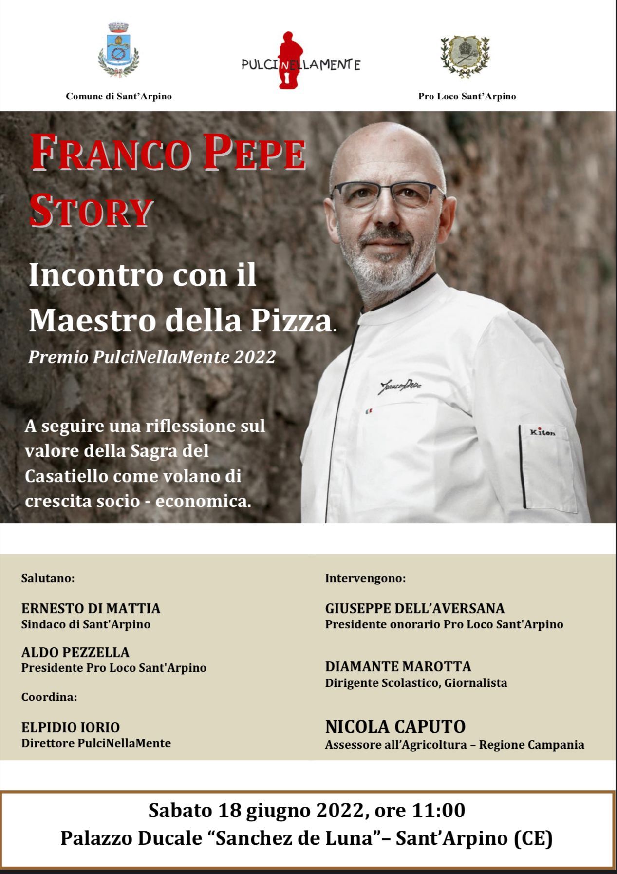 Al Maestro della Pizza Franco Pepe,  il Premio PulciNellaMente 2022!